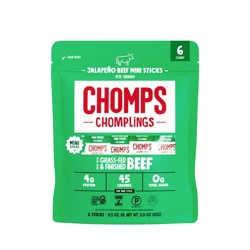 Chomps Snack Sticks Chomps Chomplings Jalapeno Beef Mini Sticks - 3oz/6ct