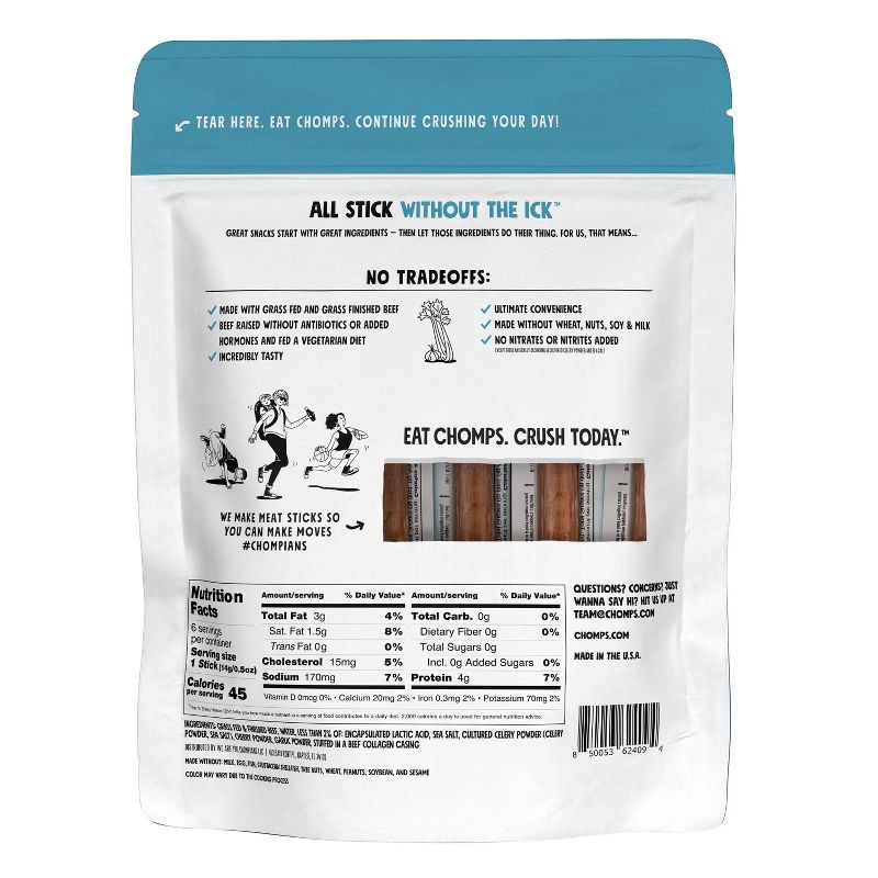 slide 2 of 7, Chomps Snack Sticks Chomps Snack Sea Salt Beef Mini Sticks - 3oz/6ct, 6 ct; 3 oz