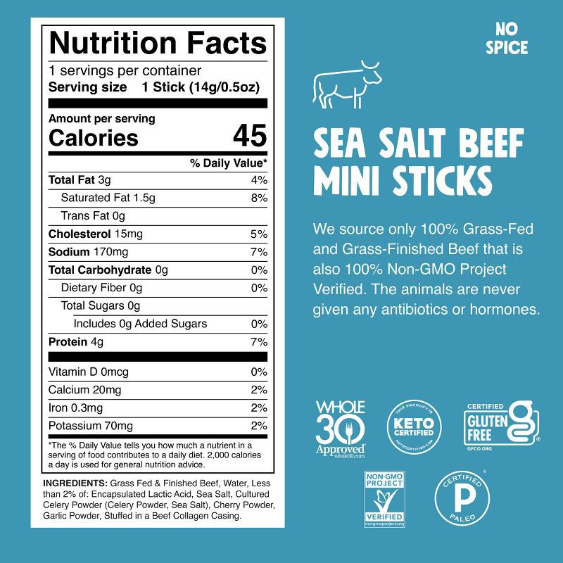 slide 3 of 7, Chomps Snack Sticks Chomps Snack Sea Salt Beef Mini Sticks - 3oz/6ct, 6 ct; 3 oz