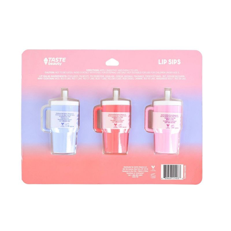 slide 3 of 4, Taste Beauty Lip Balm Tumblers - 3pk, 3 ct