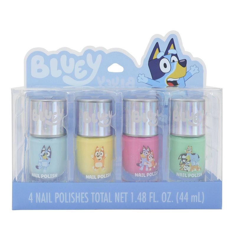 slide 1 of 4, Bluey Nail Polish Set in Acetate Box 4pk - 1.48 fl oz, 4 ct, 1.48 fl oz