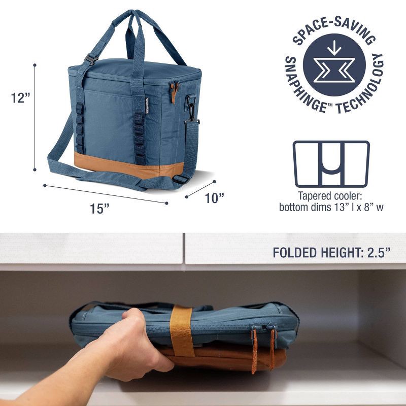 slide 3 of 17, CleverMade Collapsible Tahoe 30 Cans Soft Sided Cooler - Ocean: Water-Resistant with Adjustable Straps, 30 cans