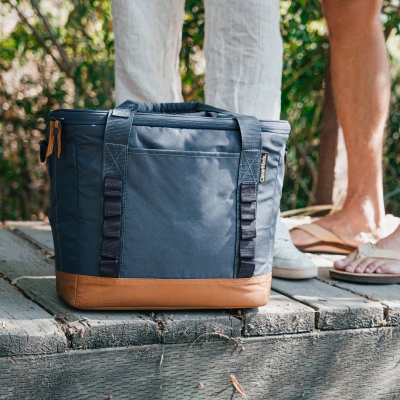 slide 13 of 17, CleverMade Collapsible Tahoe 30 Cans Soft Sided Cooler - Ocean: Water-Resistant with Adjustable Straps, 30 cans