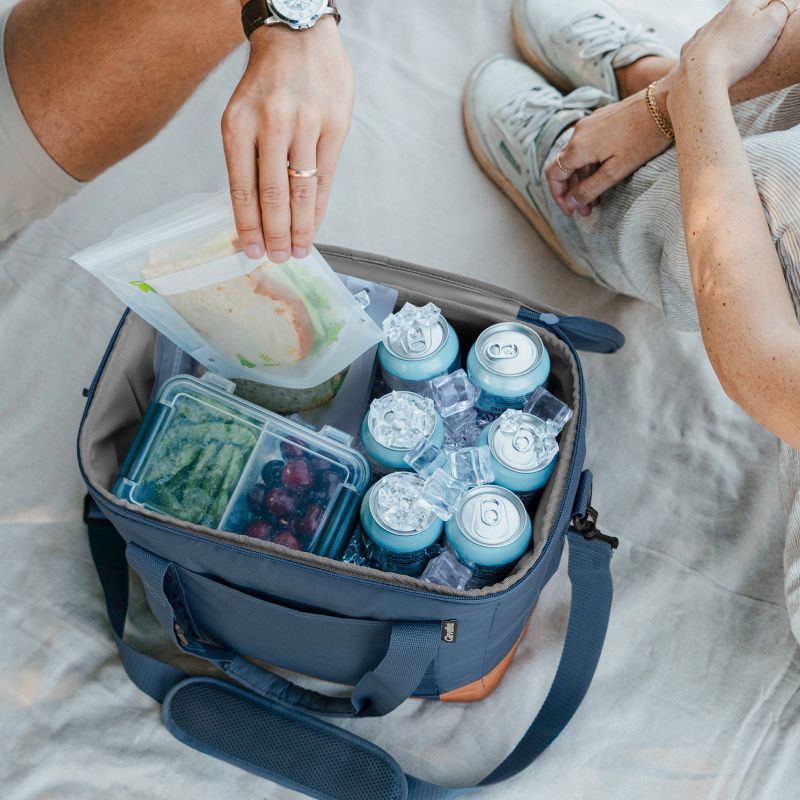 slide 15 of 17, CleverMade Collapsible Tahoe 30 Cans Soft Sided Cooler - Ocean: Water-Resistant with Adjustable Straps, 30 cans