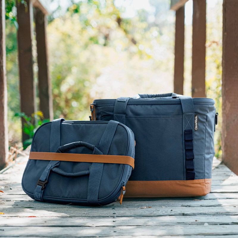 slide 16 of 17, CleverMade Collapsible Tahoe 30 Cans Soft Sided Cooler - Ocean: Water-Resistant with Adjustable Straps, 30 cans