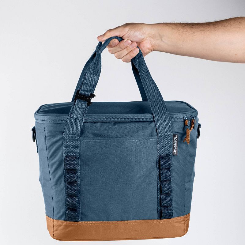 slide 6 of 17, CleverMade Collapsible Tahoe 30 Cans Soft Sided Cooler - Ocean: Water-Resistant with Adjustable Straps, 30 cans