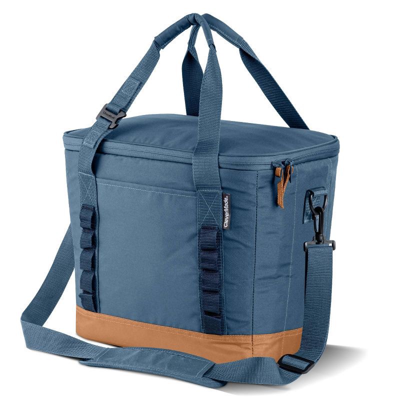 slide 1 of 17, CleverMade Collapsible Tahoe 30 Cans Soft Sided Cooler - Ocean: Water-Resistant with Adjustable Straps, 30 cans