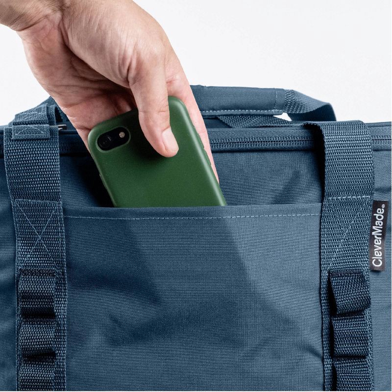 slide 9 of 17, CleverMade Collapsible Tahoe 30 Cans Soft Sided Cooler - Ocean: Water-Resistant with Adjustable Straps, 30 cans