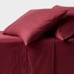 Twin/Twin XL 800 Thread Count 4pc Hotel Collection Sheet Set Single Baratta Wine Red - Threshold™