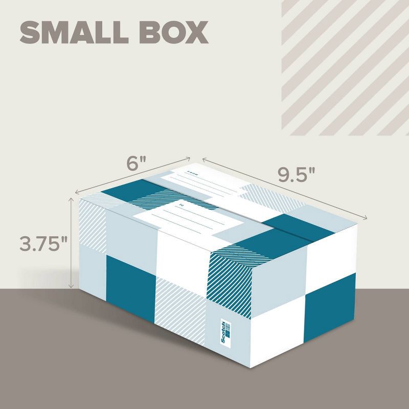 slide 2 of 10, Scotch Plaid Designer Mailing Box Blue, 1 ct