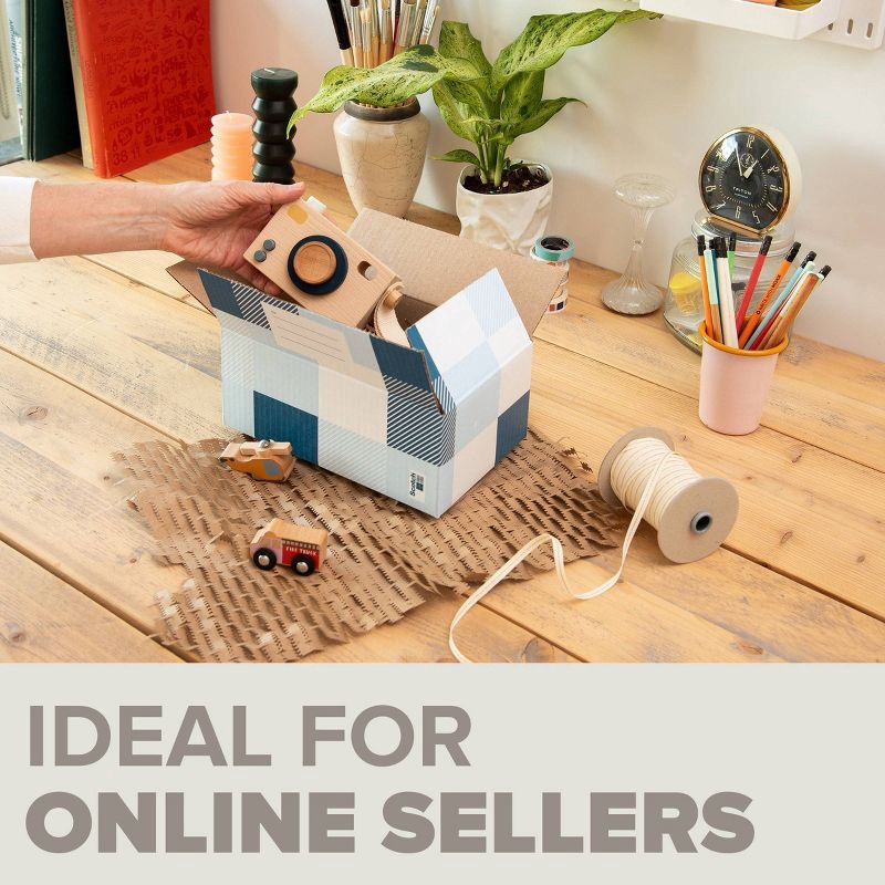 slide 3 of 10, Scotch Plaid Designer Mailing Box Blue, 1 ct