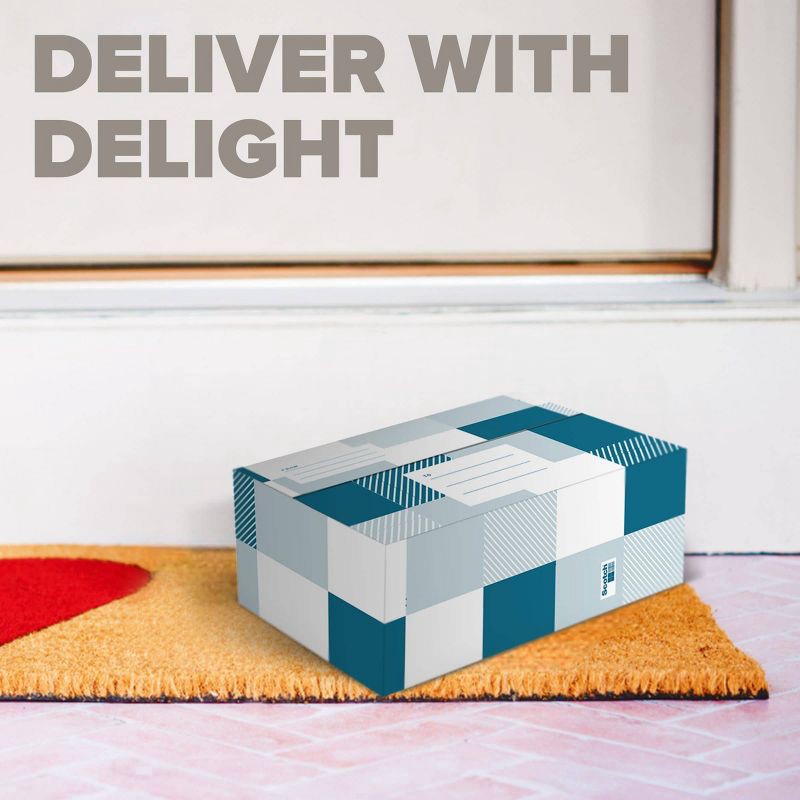 slide 4 of 10, Scotch Plaid Designer Mailing Box Blue, 1 ct