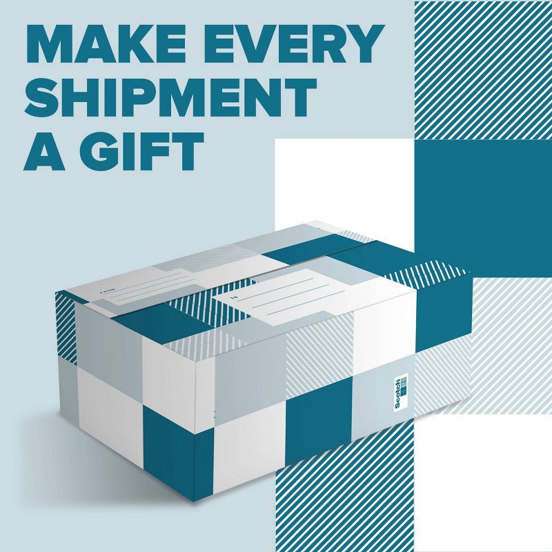 slide 5 of 10, Scotch Plaid Designer Mailing Box Blue, 1 ct