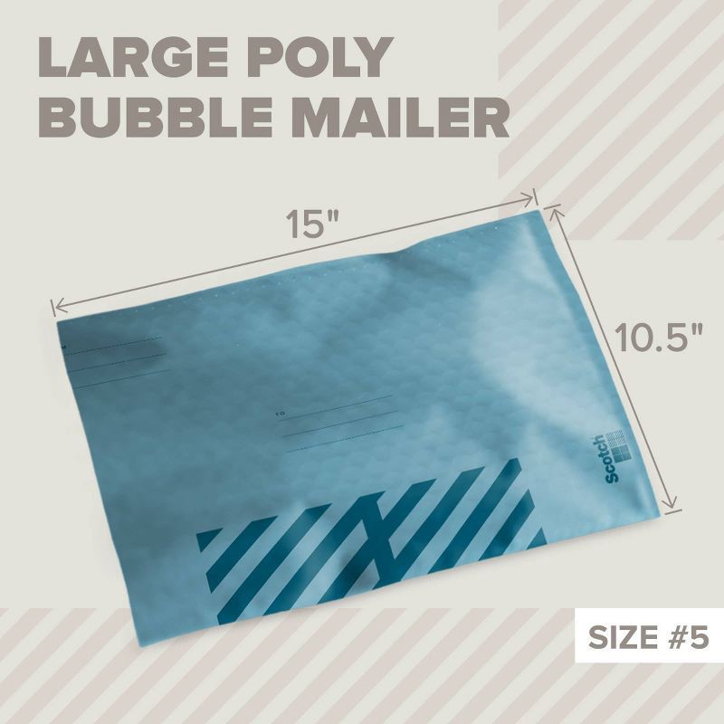 slide 2 of 10, Scotch Poly Bubble Padded Mailer 3pk Large Blue, 3 ct