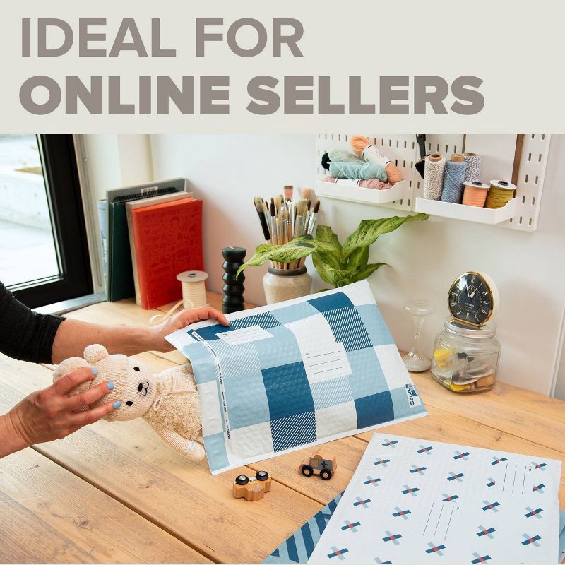 slide 3 of 10, Scotch Poly Bubble Padded Mailer 3pk Large Blue, 3 ct
