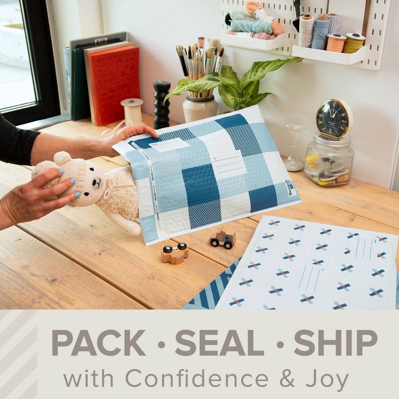 slide 9 of 10, Scotch Poly Bubble Padded Mailer 3pk Large Blue, 3 ct