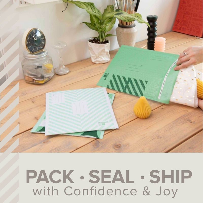 slide 9 of 10, Scotch Poly Bubble Padded Mailer 3pk Small Green, 3 ct