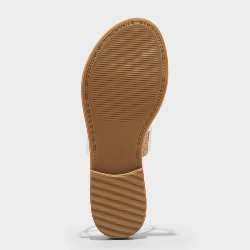 slide 4 of 4, Women's Honey Metal Toe Loop Double Band Slide Sandals with Memory Foam Insole - A New Day™ Tan 9.5: Slip-On, Textured Outsole, 1 ct
