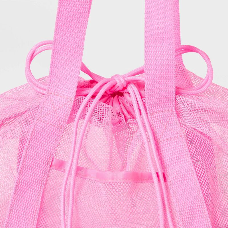 slide 4 of 4, Mesh Drawstring Bag Pink - Sun Squad™, 1 ct