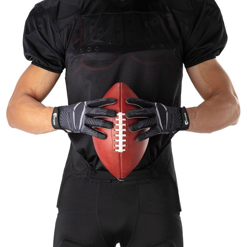 slide 4 of 6, Cutters Game Day Receiver Gloves - Black L/XL: Silicone Strap Closure, 1 ct