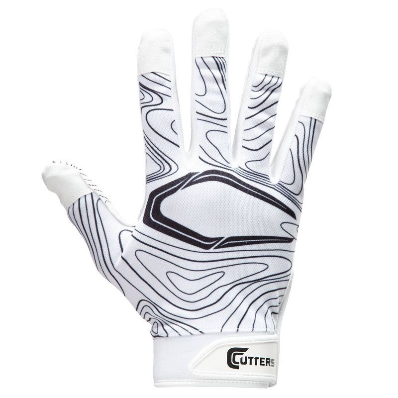 slide 2 of 6, Cutters Game Day Receiver Gloves - White L/XL: Silicone, Strap Closure, Football Sports, 1 ct