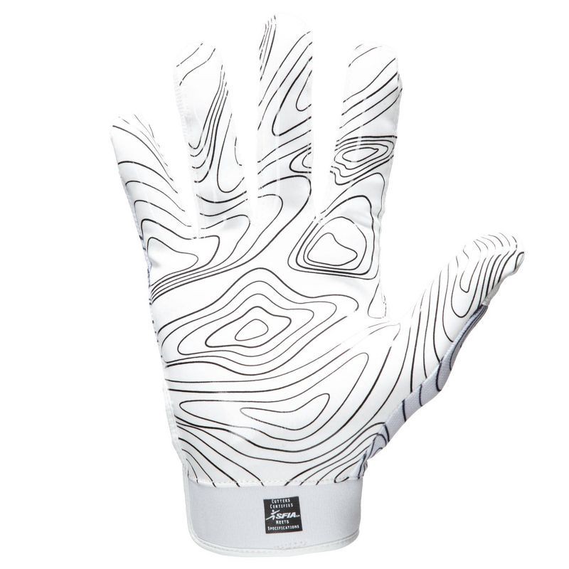 slide 3 of 6, Cutters Game Day Receiver Gloves - White L/XL: Silicone, Strap Closure, Football Sports, 1 ct