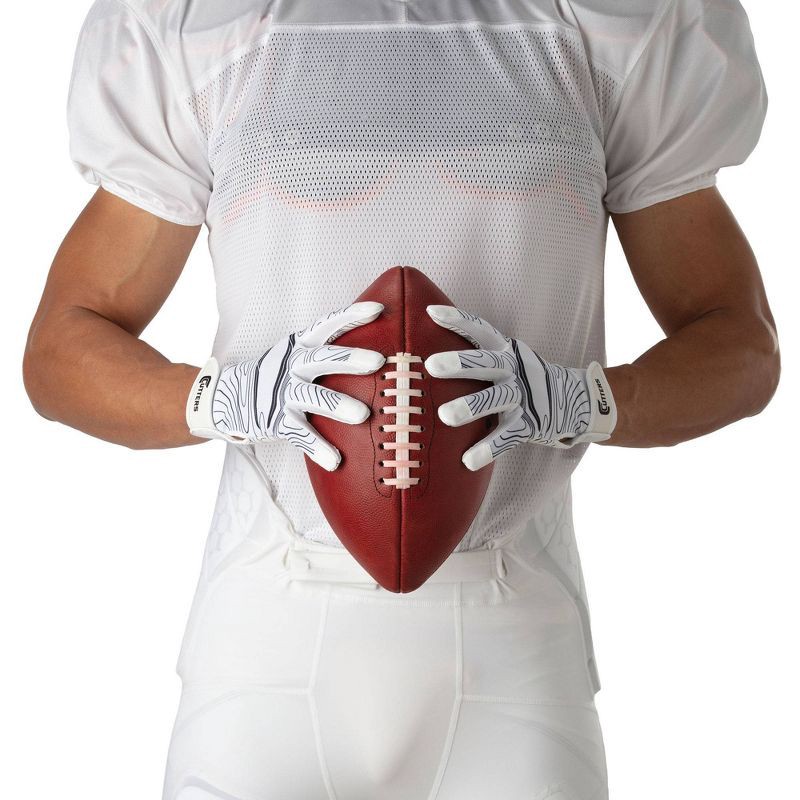 slide 4 of 6, Cutters Game Day Receiver Gloves - White L/XL: Silicone, Strap Closure, Football Sports, 1 ct