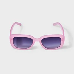 Girls&#x27; Rectangle Sunglasses - art class™ Pink: UV Protection, Recycled Plastic Frame, Ages 10-12