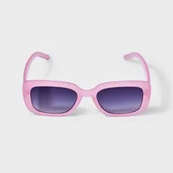 Girls' Rectangle Sunglasses - art class™ Pink: UV Protection, Recycled Plastic Frame, Ages 10-12