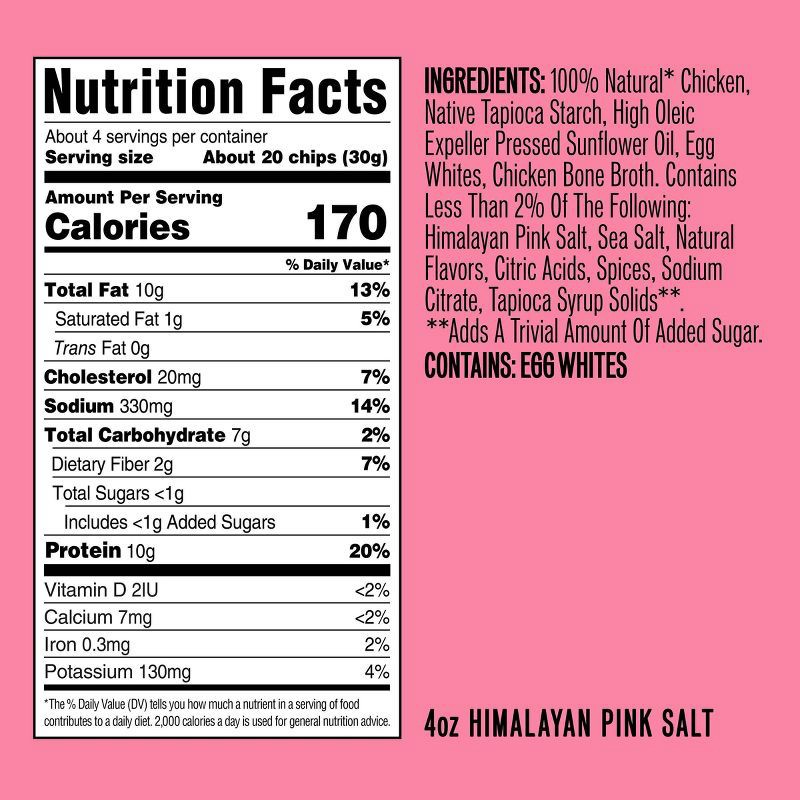 slide 5 of 6, Wilde Brand WILDE Protein Chips Himalayan Pink Salt 4oz, 4 oz