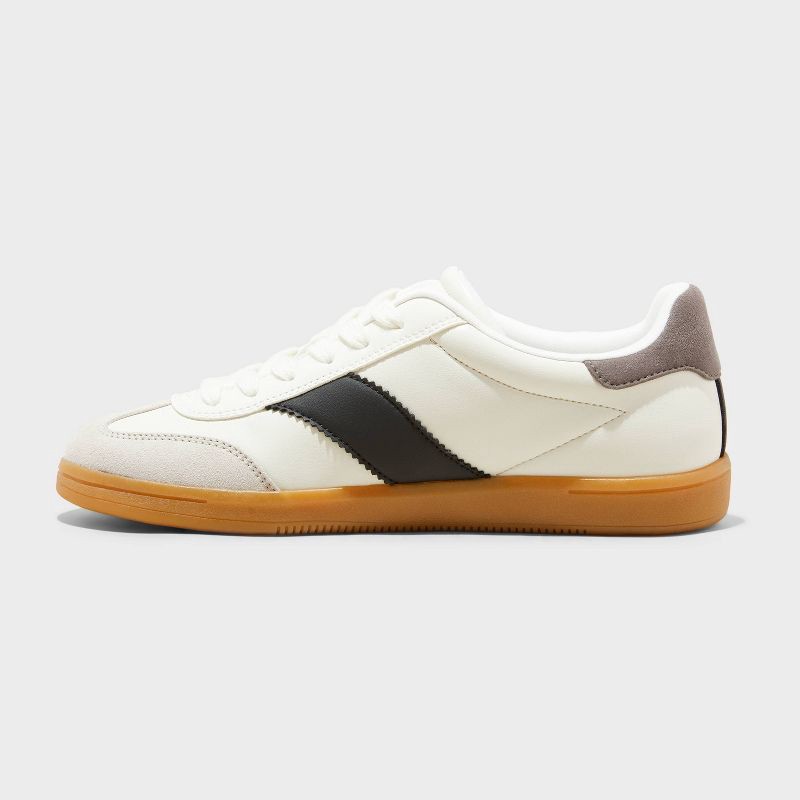 slide 2 of 4, Women's Spencer Fashion Sneakers with Memory Foam Insole - Universal Thread™ 6 White: Lace Up, Low Top, Textured Outsole, 1 ct