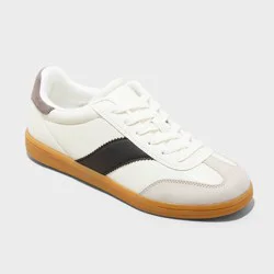 Women's Spencer Fashion Sneakers with Memory Foam Insole - Universal Thread™ 6 White: Lace Up, Low Top, Textured Outsole