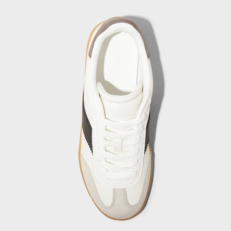 slide 3 of 4, Women's Spencer Fashion Sneakers with Memory Foam Insole - Universal Thread™ 7 White: Lace Up, Low Top, Textured Outsole, 1 ct