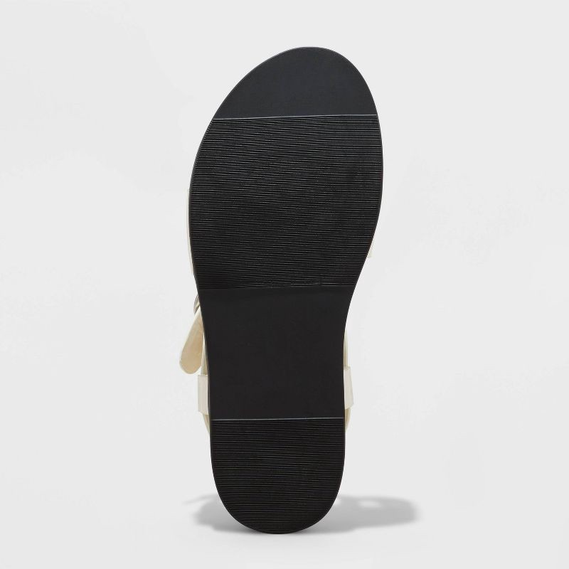 slide 4 of 4, Women's Penelope Toe Ring Footbed Sandals - A New Day™ Off-White 10: Contoured Platform, Buckle Closure, 1 ct