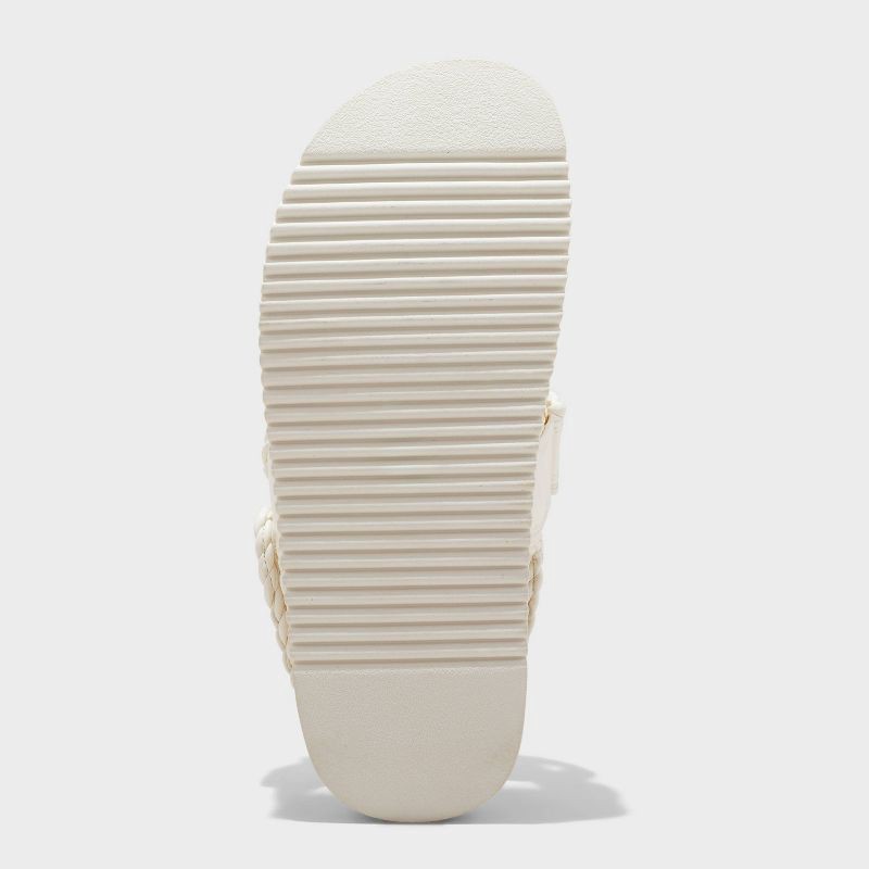 slide 4 of 4, Women's Tilly Platform Footbed Sandals - A New Day™ Off-White 6.5: Cushioned Insole, Hook & Loop Closure, 1 ct