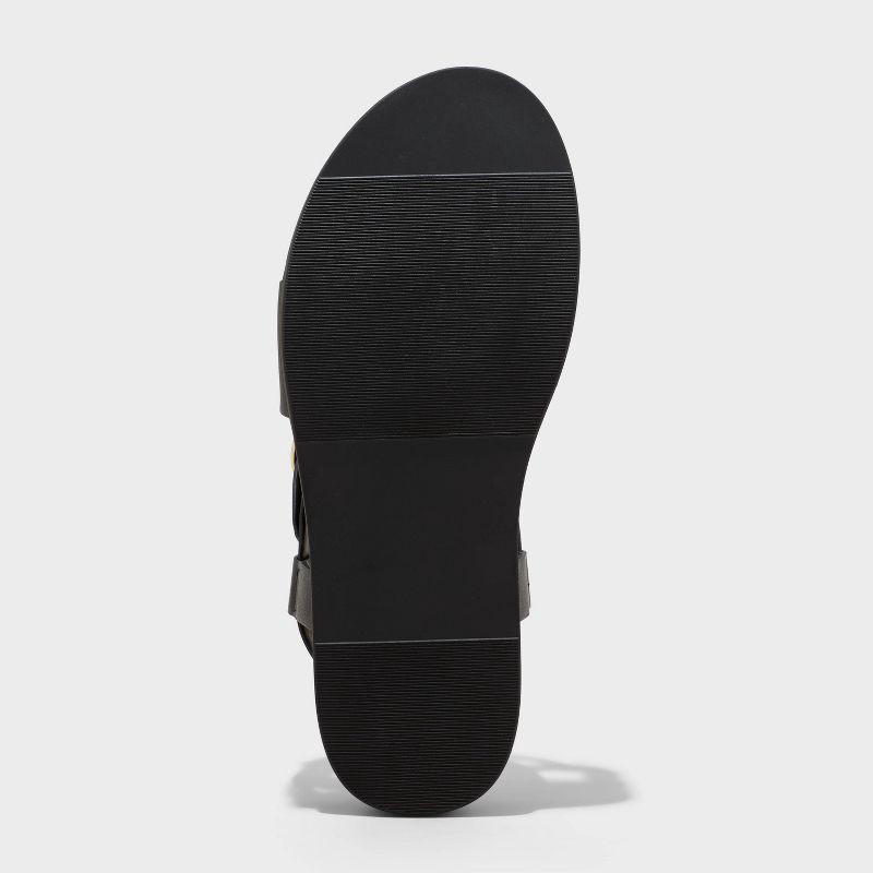 slide 4 of 4, Women's Penelope Toe Ring Footbed Sandals - A New Day™ Black 6: Contoured Platform, Buckle Closure, 1 ct