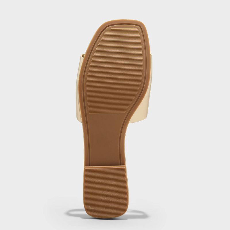 slide 4 of 4, Women's Deidra Slide Sandals - A New Day™ Gold 7.5: Memory Foam, Open Toe, Block Heel, 1 ct