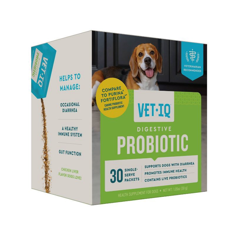 slide 3 of 8, VetIQ Unflavored Digestive Probiotic Dog Supplements - 30ct, 30 ct