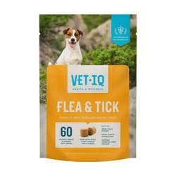 VetIQ Smoke Flavor Flea & Tick Supplement for Dogs - 9.5oz/60ct: Soft Chew, All Ages & Sizes, Skin and Coat Health
