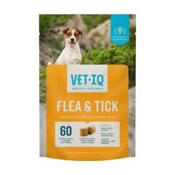 VetIQ Smoke Flavor Flea & Tick Supplement for Dogs - 9.5oz/60ct: Soft Chew, All Ages & Sizes, Skin and Coat Health
