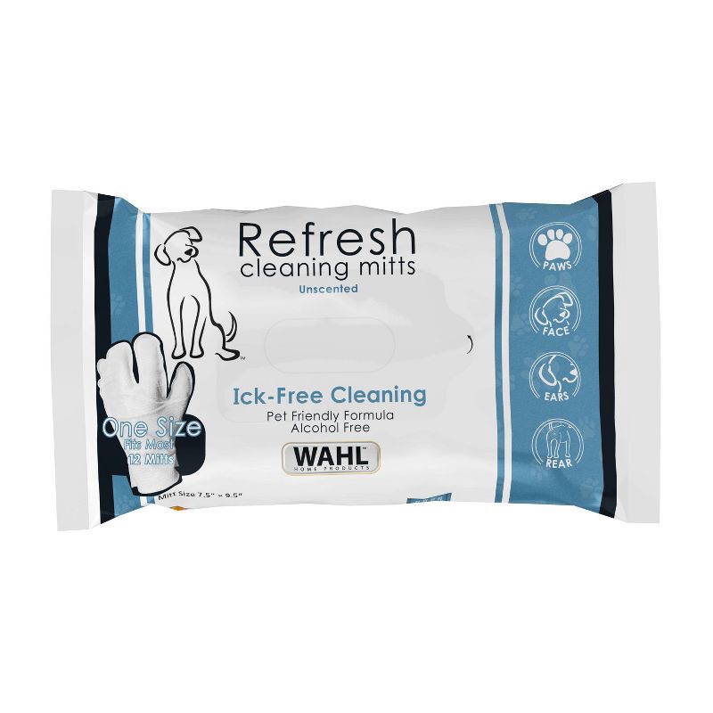 slide 1 of 3, Wahl Refresh Cleaning Unscented Mitts Dog Wipes - 24ct/2pk, 24 ct, 2 ct