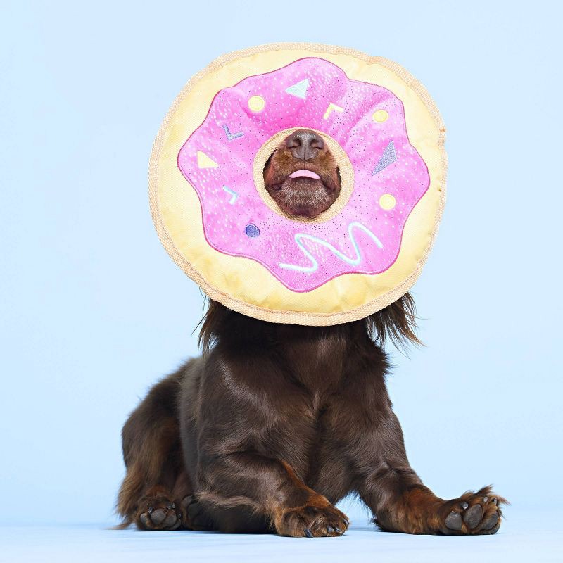 slide 3 of 5, BARK Doggy Bag Delivery Donut Dog Food Shaped Flying Disc Toy, 1 ct