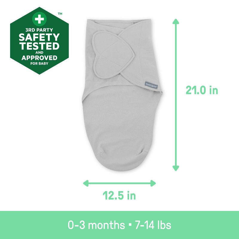 slide 5 of 15, SwaddleMe by Ingenuity Monogram Collection Swaddle Wrap, for Ages 0-3 Month - Elephant Dance - 3pk, 3 ct