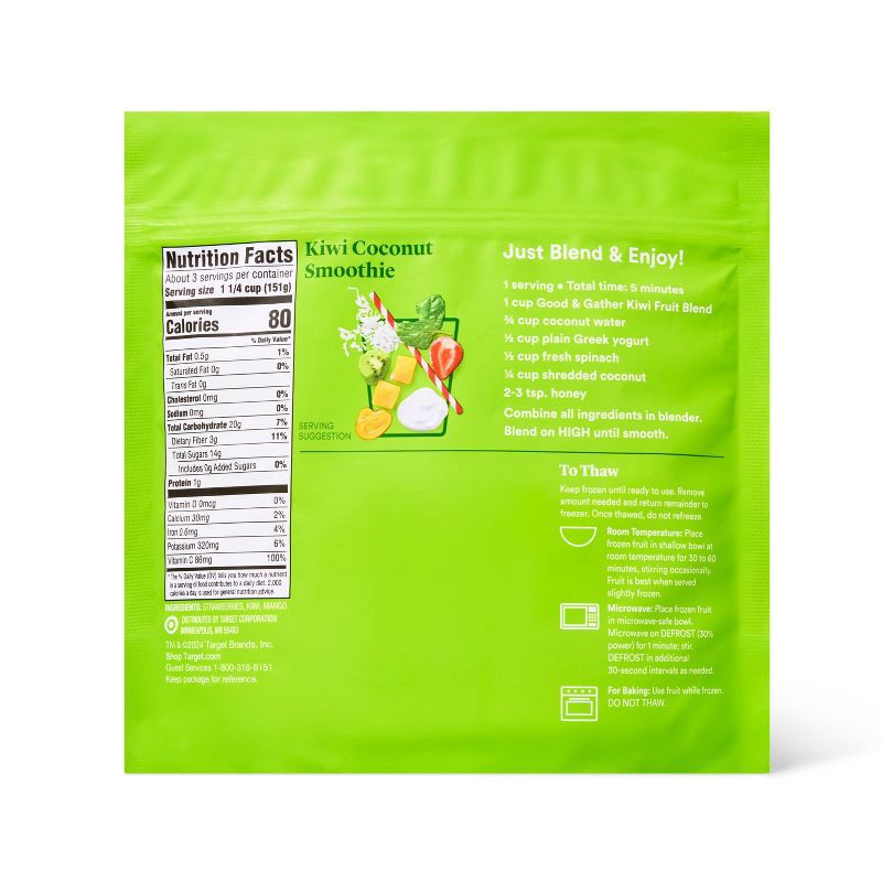 slide 2 of 3, Frozen Kiwi Fruit Blend Sliced Strawberries, Kiwi Chunks& Mango Chunks - 16oz - Good & Gather™, 16 oz