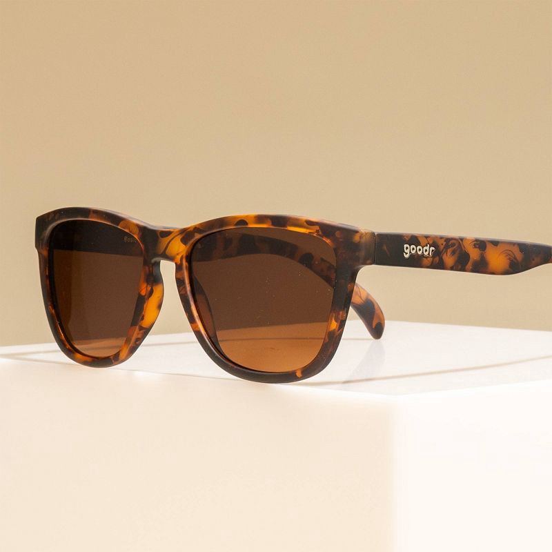 slide 4 of 4, goodr Bosley's Basset Hound Dreams OG Rectangle Sunglasses - Brown: Polarized Plastic Lenses, One Size Fits Most, 1 ct
