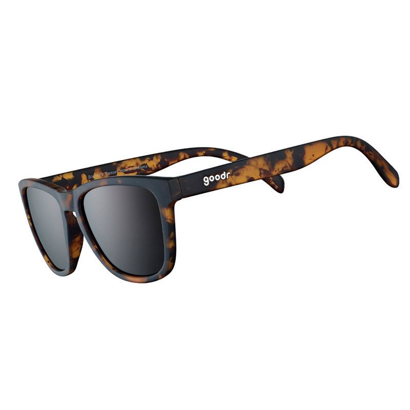 slide 1 of 4, goodr Bosley's Basset Hound Dreams OG Rectangle Sunglasses - Brown: Polarized Plastic Lenses, One Size Fits Most, 1 ct