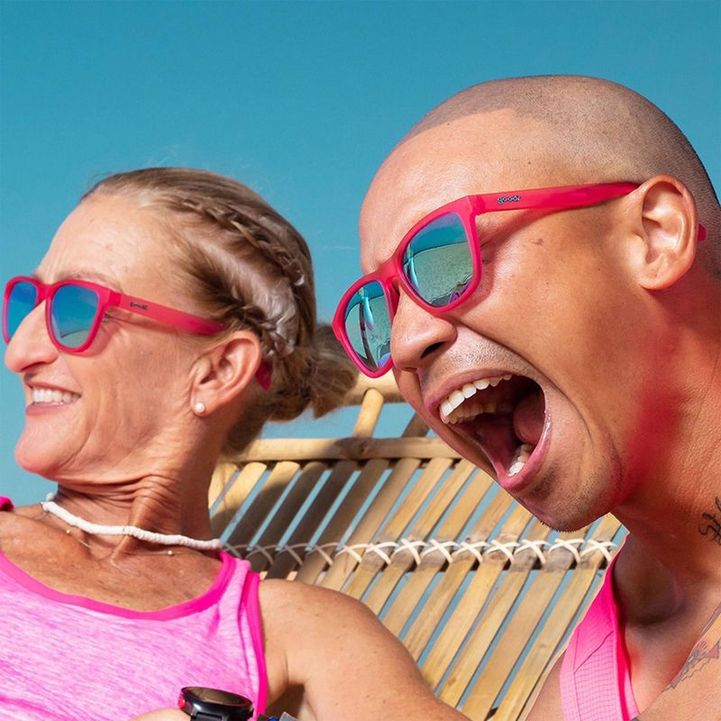 slide 3 of 4, goodr Flamingos on a Booze Cruise OG Rectangle Sunglasses: Polarized Plastic Lenses, Pink Frame, One Size, 1 ct