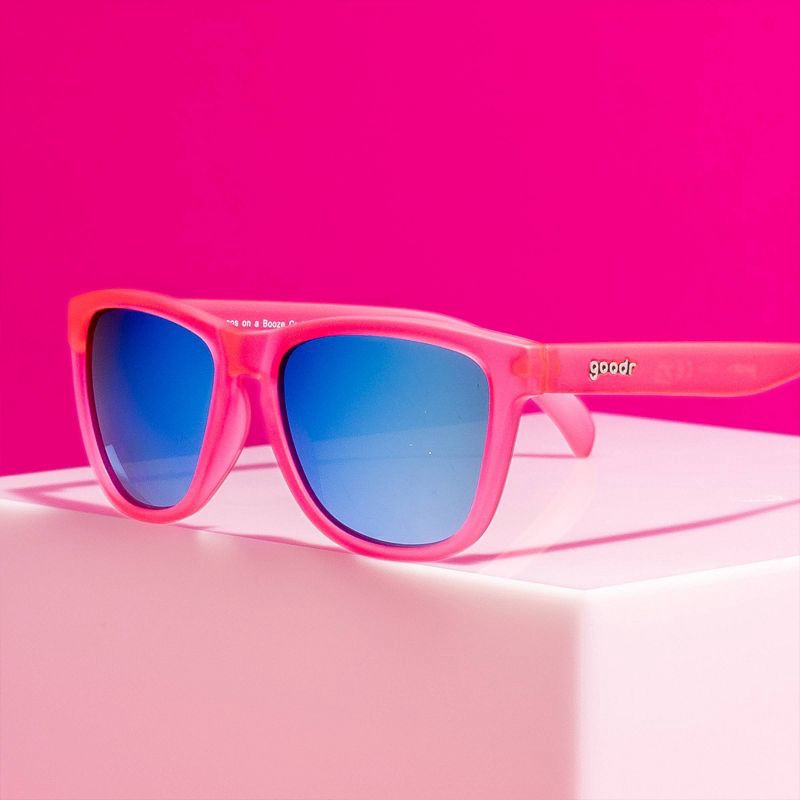 slide 4 of 4, goodr Flamingos on a Booze Cruise OG Rectangle Sunglasses: Polarized Plastic Lenses, Pink Frame, One Size, 1 ct