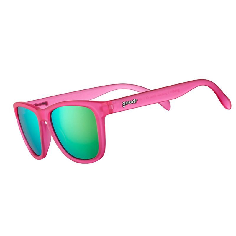 slide 1 of 4, goodr Flamingos on a Booze Cruise OG Rectangle Sunglasses: Polarized Plastic Lenses, Pink Frame, One Size, 1 ct
