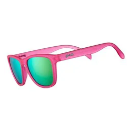 goodr Flamingos on a Booze Cruise OG Rectangle Sunglasses: Polarized Plastic Lenses, Pink Frame, One Size